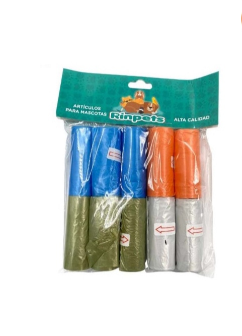 10 Rollos de Bolsas Biodegradables Perfumadas para Heces de Mascotas