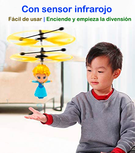 Dron Helicóptero Con Sensor Infrarrojo Operado A Mano Recargable Con USB, Elsa Frozen al por mayor