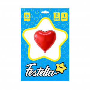 GLOBO CORAZON ROJO CARTON 18"