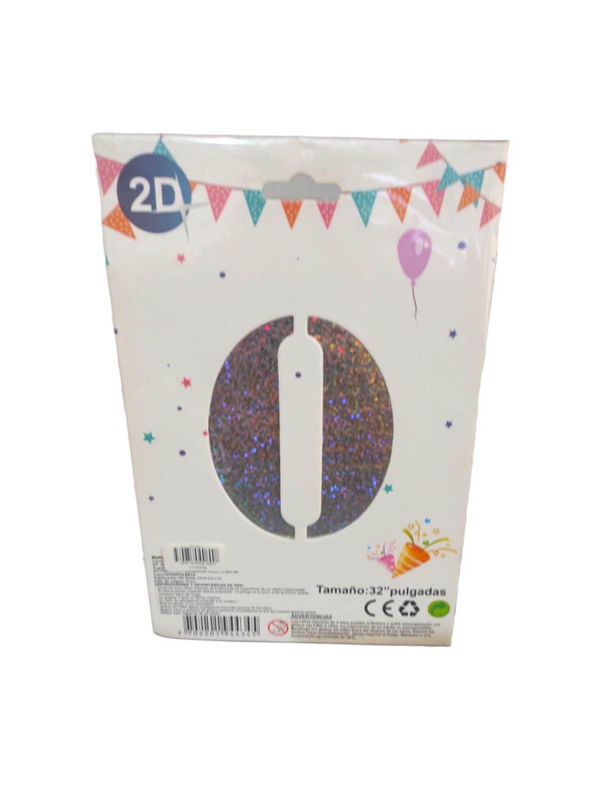 GLOBO PLATEADO LASER 32" #0