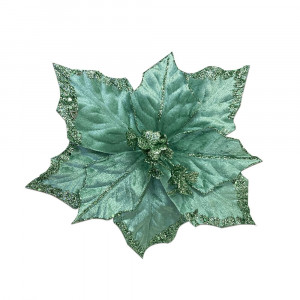 FLOR NAVIDEÑA VERDE MENTA 23CM (BDJX192) AL POR MAYOR