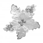 FLOR NAVIDEÑA PLATEADA (21CM) AL POR MAYOR