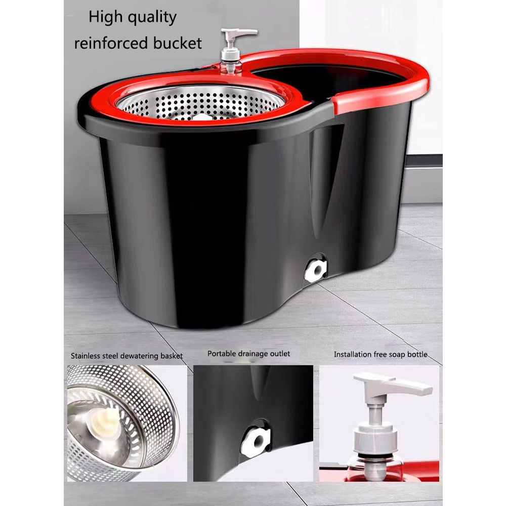 Trapero de mopa giratoria microfibra para piso con balde centrifugador 360