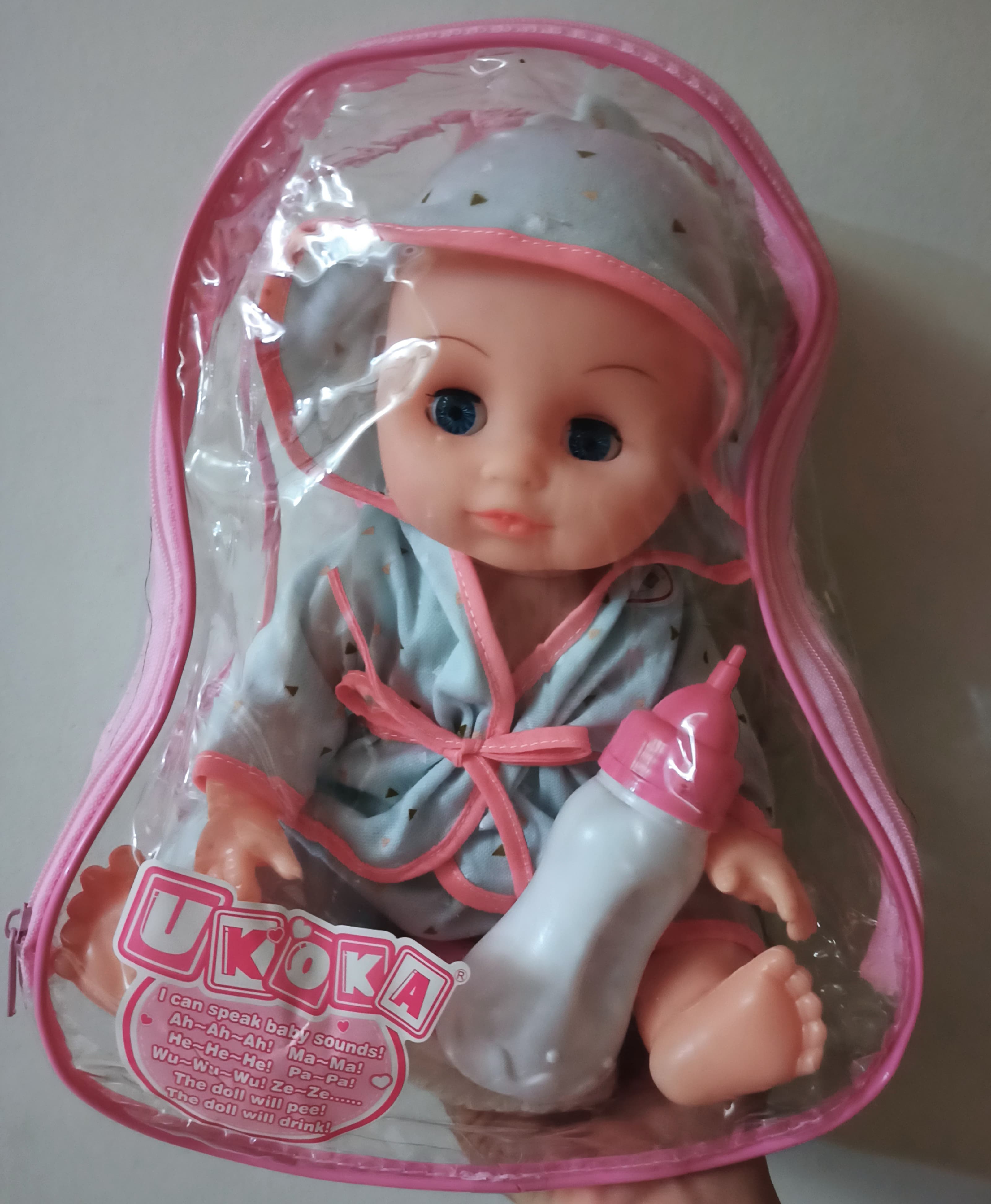 MUÑECO BEBE EN BATA CON ACCESORIOS EN MALETA AL POR MAYOR