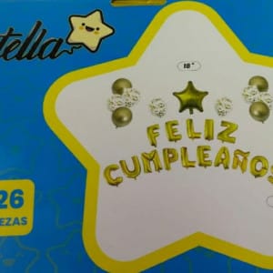 Letras FELIZ CUMPLEAÑOS con estrella (26 piezas)