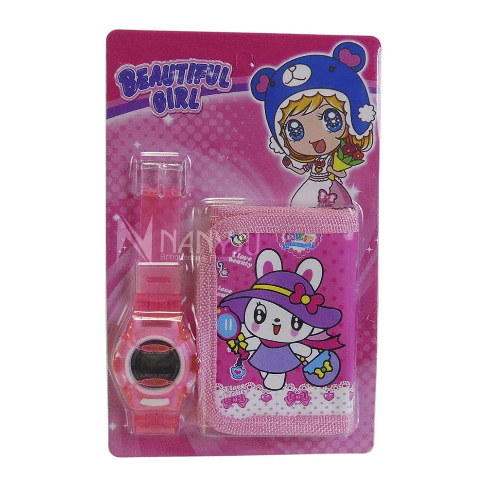 Billetera y reloj para niña de Juguete color Rosa