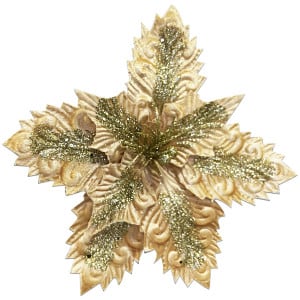 FLOR NAVIDEÑA DORADO 30CM (BDJ X120);