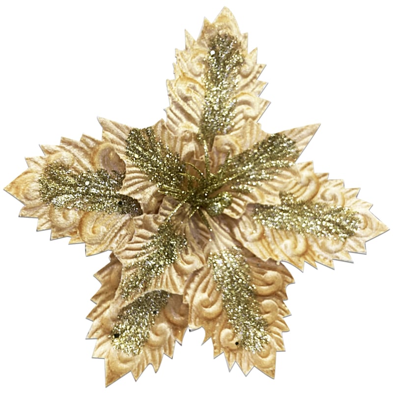 FLOR NAVIDEÑA DORADO 30CM (BDJ X120);