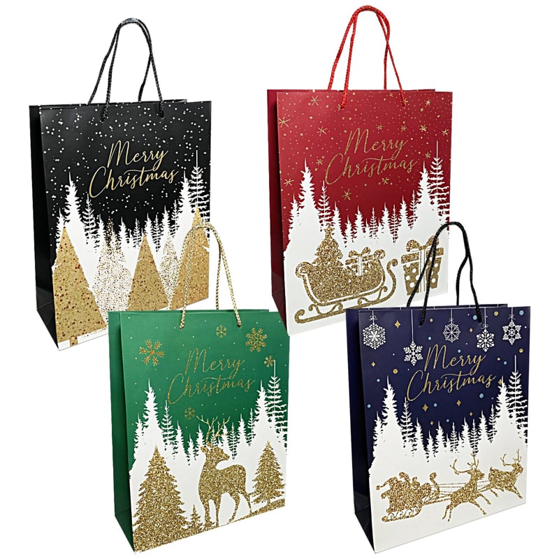 BOLSA REGALO NAVIDEÑA 32*26*10 CM (PQTX12)