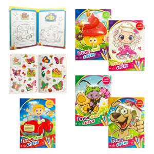 LIBRO PARA COLOREAR CON STIKER  (PQTX12)