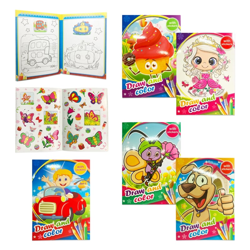 LIBRO PARA COLOREAR CON STIKER  (PQTX12)