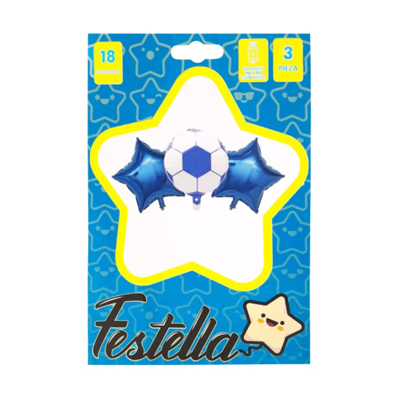 KIT GLOBO BALON AZUL X3 18".