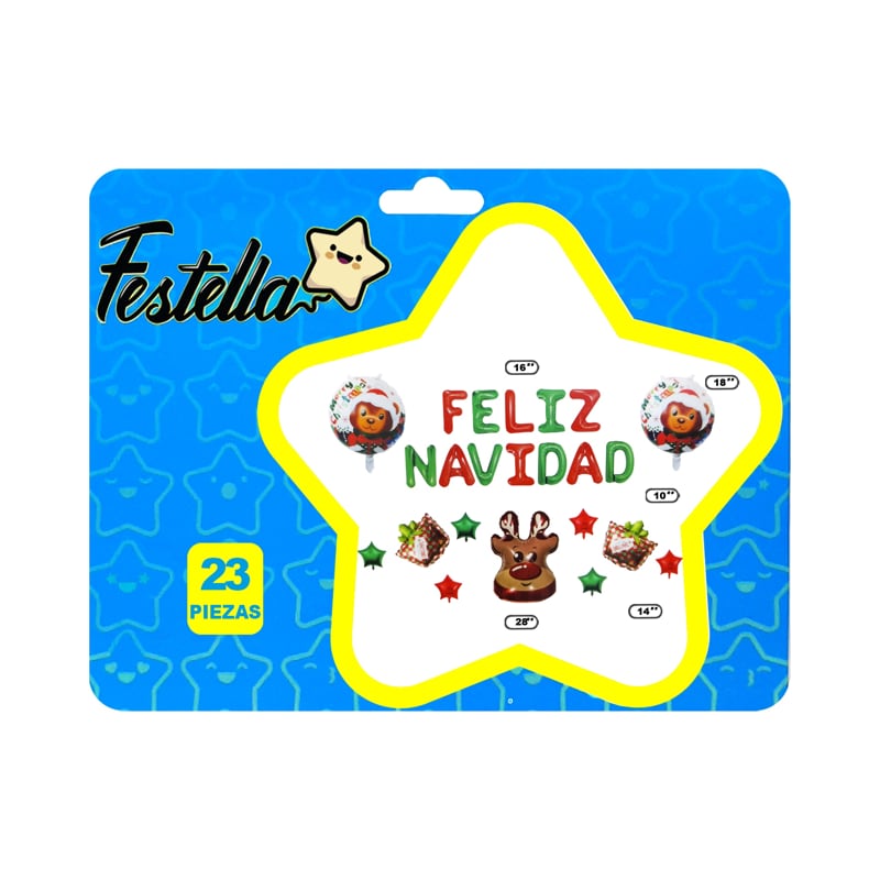 KIT GLOBO FELIZ NAVIDAD X23,
