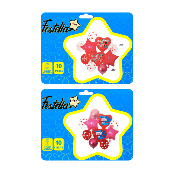 KIT GLOBO DE AMOR SURTIDO X10";