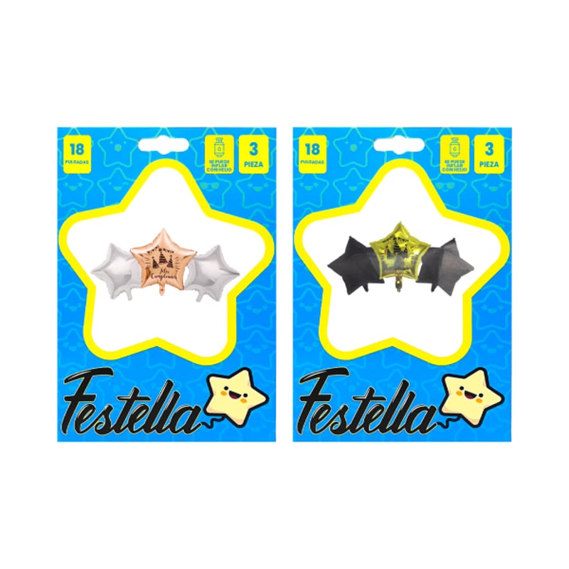 KIT GLOBO FELIZ CUMPLEAÑOS X3