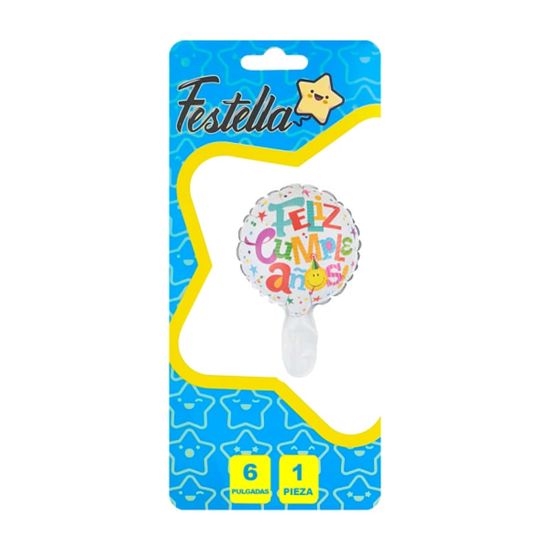 GLOBO FELIZ CUMPLEAÑOS 6"