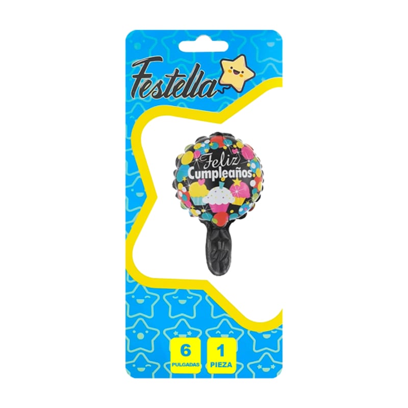 GLOBO FELIZ CUMPLEAÑOS 6"(PQTX25)