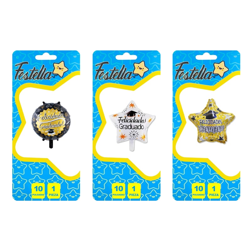 GLOBO GRADO FELICIDADES GRADUADO 10"(PQTX25)