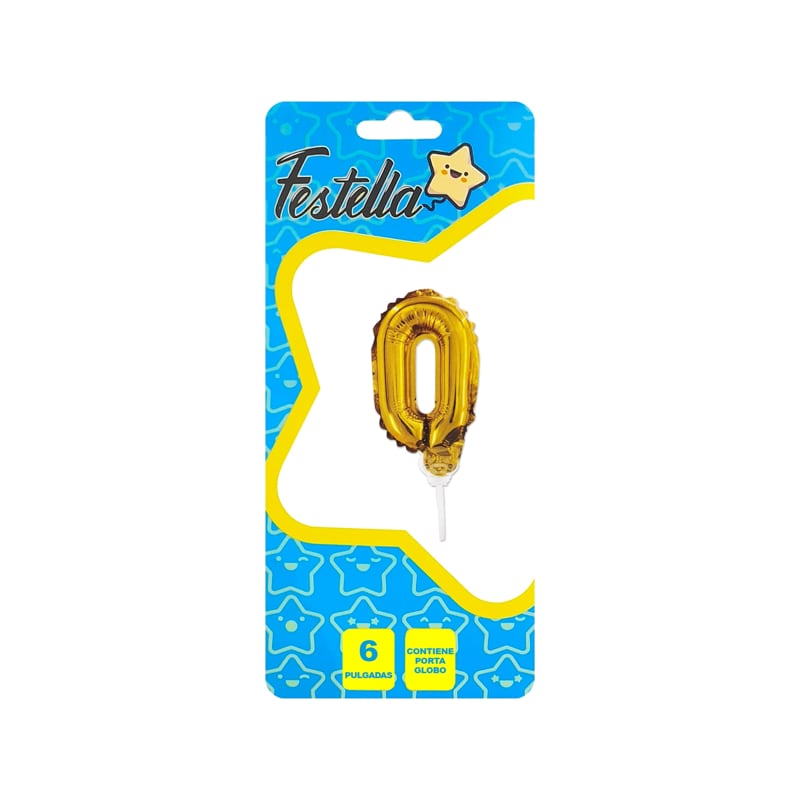 GLOBO DORADO CON BASE 6"#0;