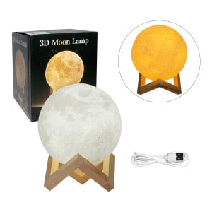 LAMPARA LUNA 3D LUZ CALIDA