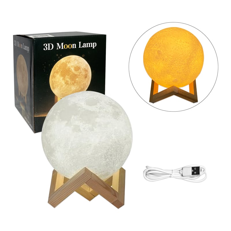 LAMPARA LUNA 3D LUZ CALIDA