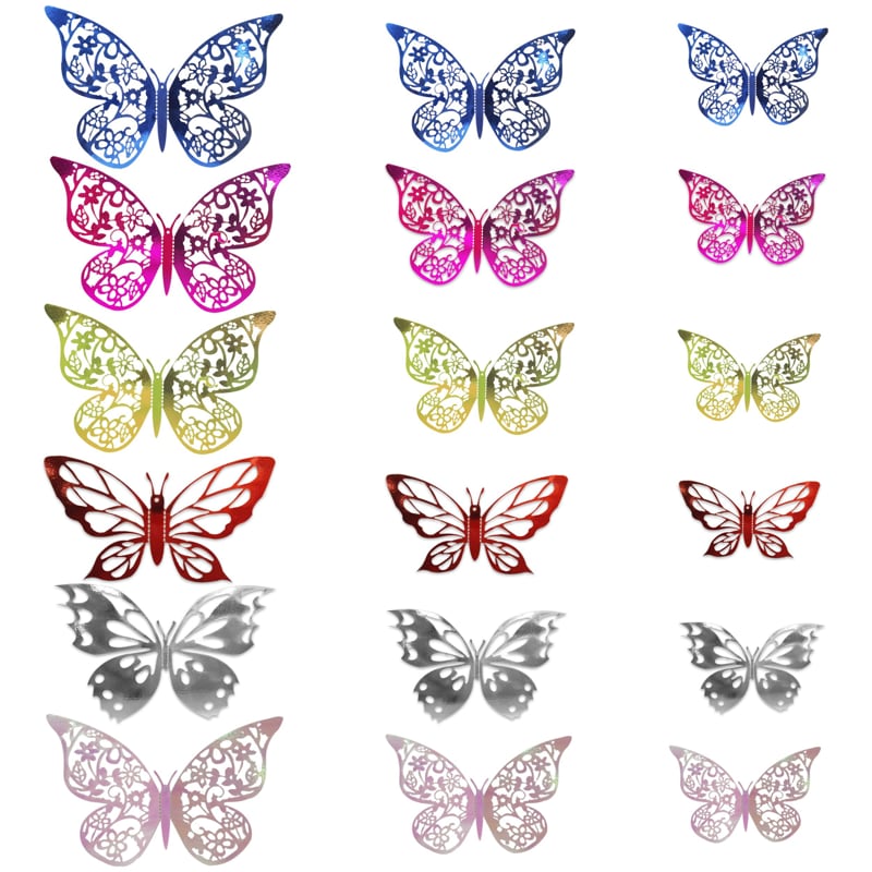 MARIPOSAS DECORATIVAS (PQTX10 XCOLOR)