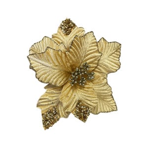 FLOR NAVIDEÑA DORADA 23CM (BDJX192)