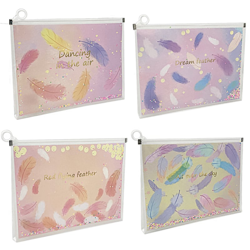 ESTUCHE ESCARCHADO PLUMA (PQT X 12UND)