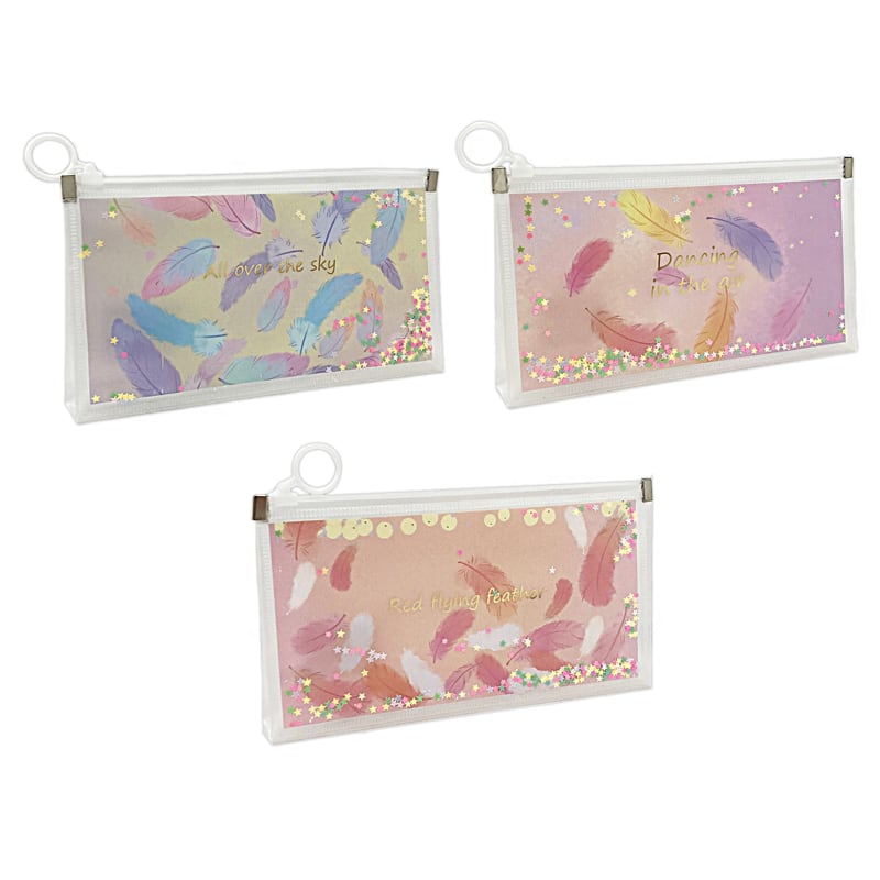 ESTUCHE ESCARCHADO PLUMA (PQT X 12UND)"