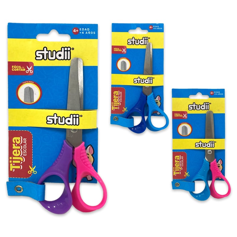 TIJERAS COLORES PUNTA ROMA (PQT X 24UND)