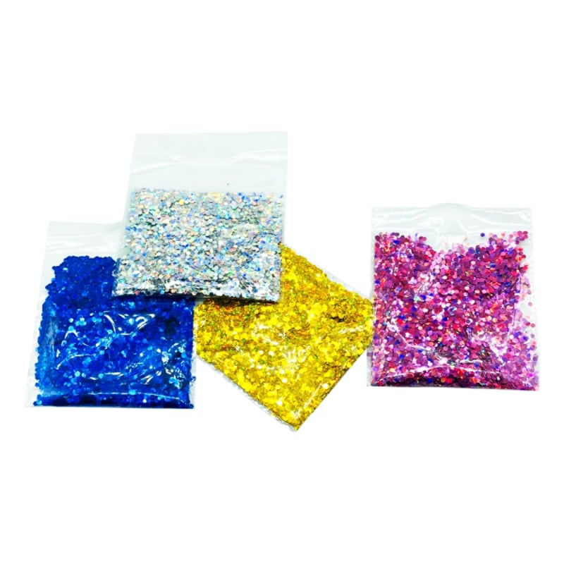 ESCARCHA GLOBO DORADA HEXAGONAL (PQTX12)