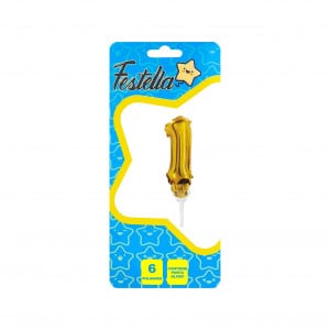 GLOBO DORADO CON BASE 6"#1;