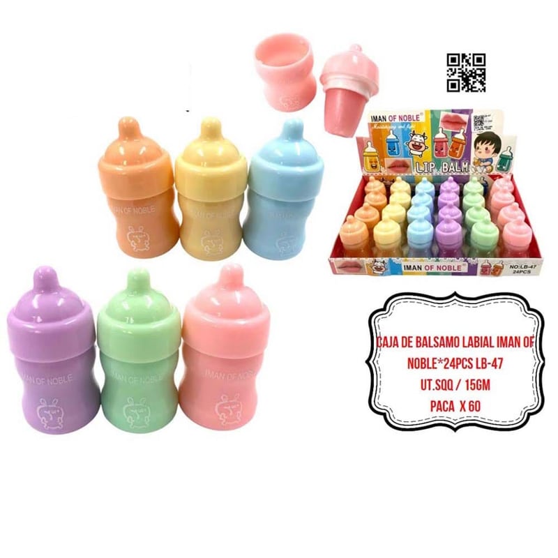 CAJA DE BALSAMO LABIAL IMAN OF NOBLE*24PCS LB-47