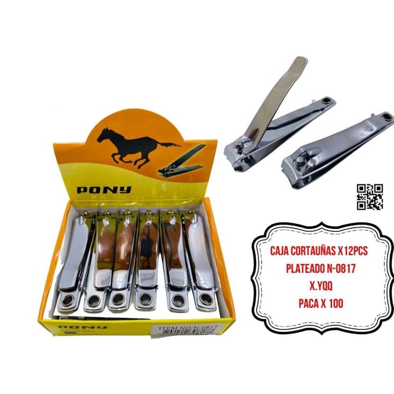 CAJA CORTAUÑAS X12PCS PLATEADO N-0817