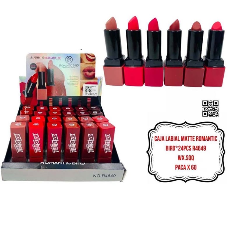 CAJA LABIAL MATTE ROMANTIC BIRD*24PCS R4649
