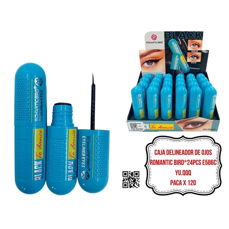CAJA DELINEADOR DE OJOS ROMANTIC BIRD*24PCS E586C