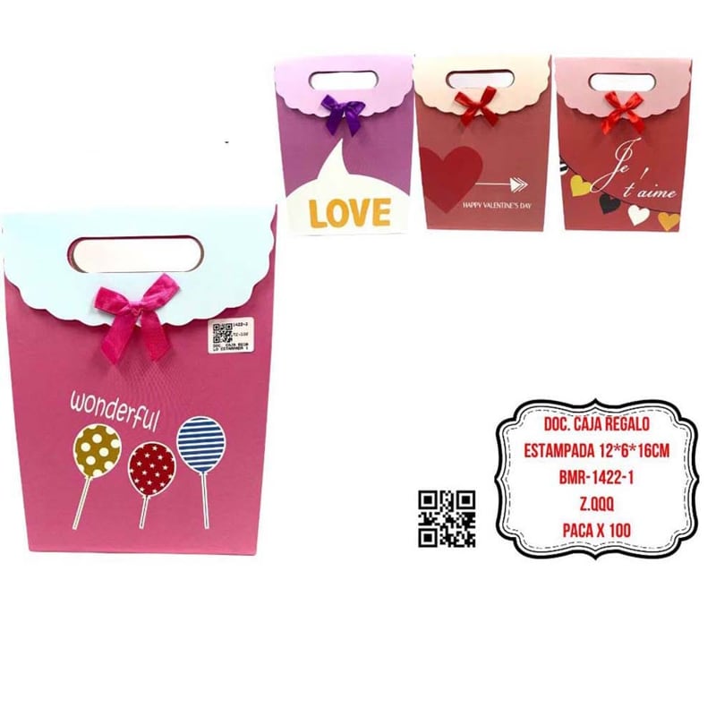 DOC. CAJA REGALO ESTAMPADA 12*6*16CM BMR-1422-1