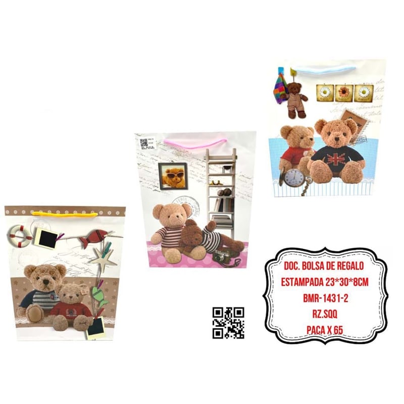 DOC. BOLSA DE REGALO ESTAMPADA 23*30*8CM BMR-1431-2