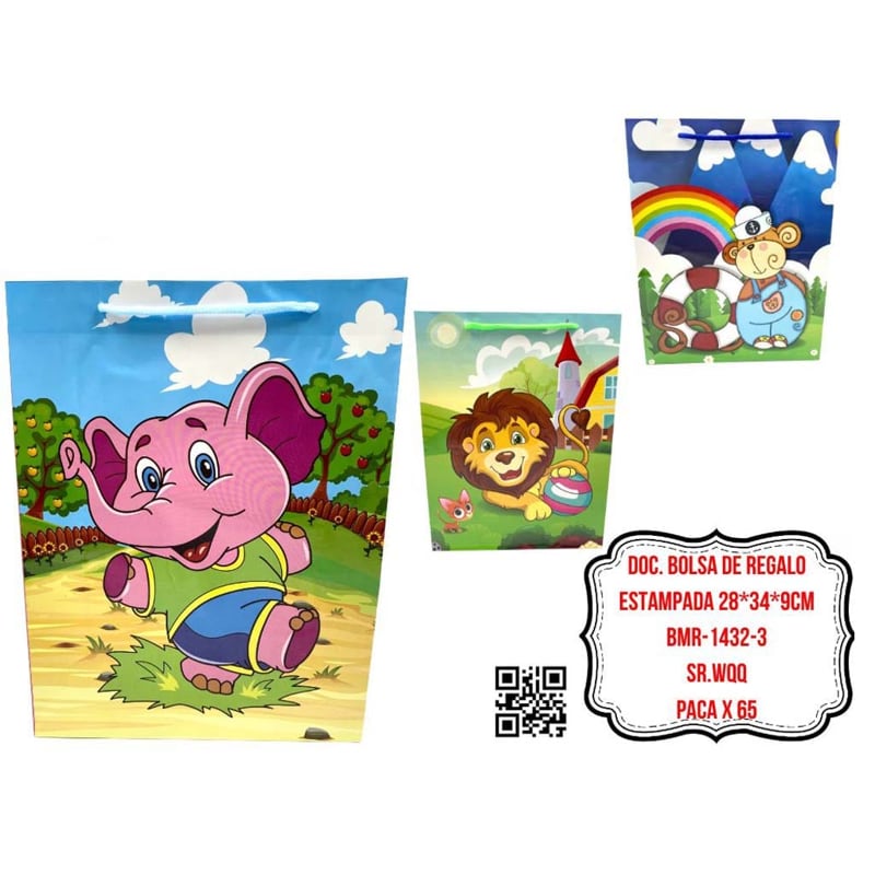 DOC. BOLSA DE REGALO ESTAMPADA 28*34*9CM BMR-1432-3