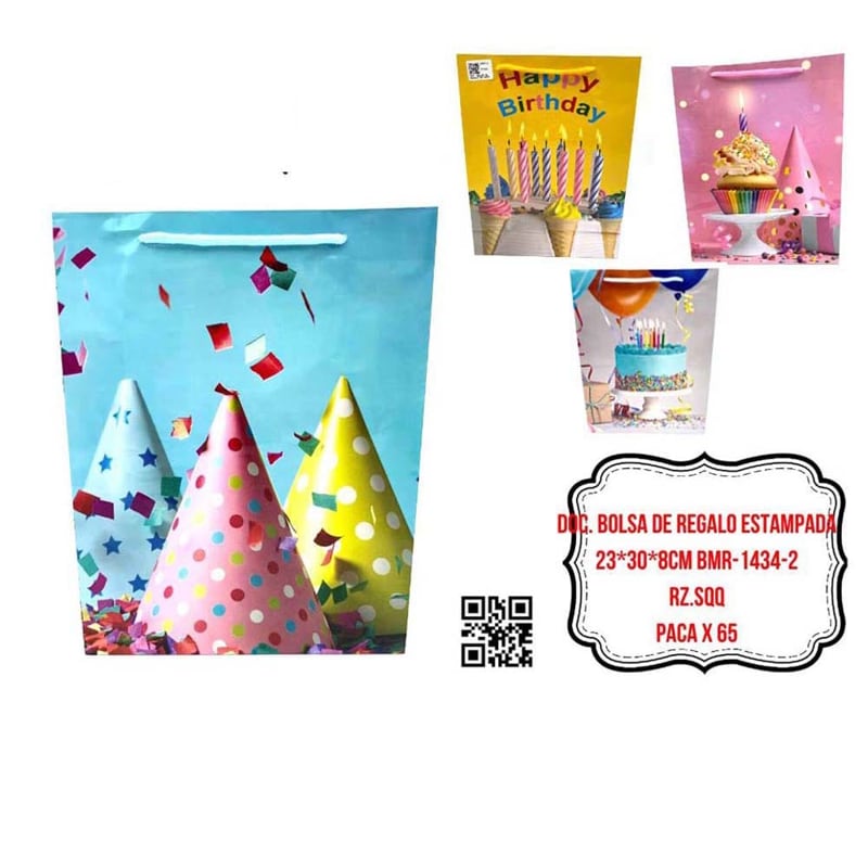 DOC. BOLSA DE REGALO ESTAMPADA 23*30*8CM BMR-1434-2