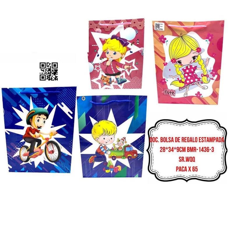 DOC. BOLSA DE REGALO ESTAMPADA 28*34*9CM BMR-1436-3