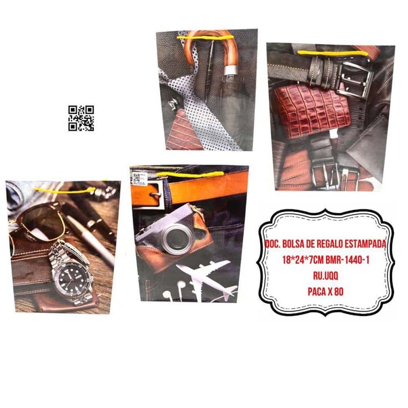 DOC. BOLSA DE REGALO ESTAMPADA 18*24*7CM BMR-1440-1