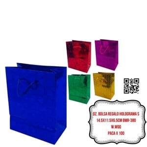 DZ. BOLSA REGALO HOLOGRAMA S 14.5X11.5X6.5CM BMR-380