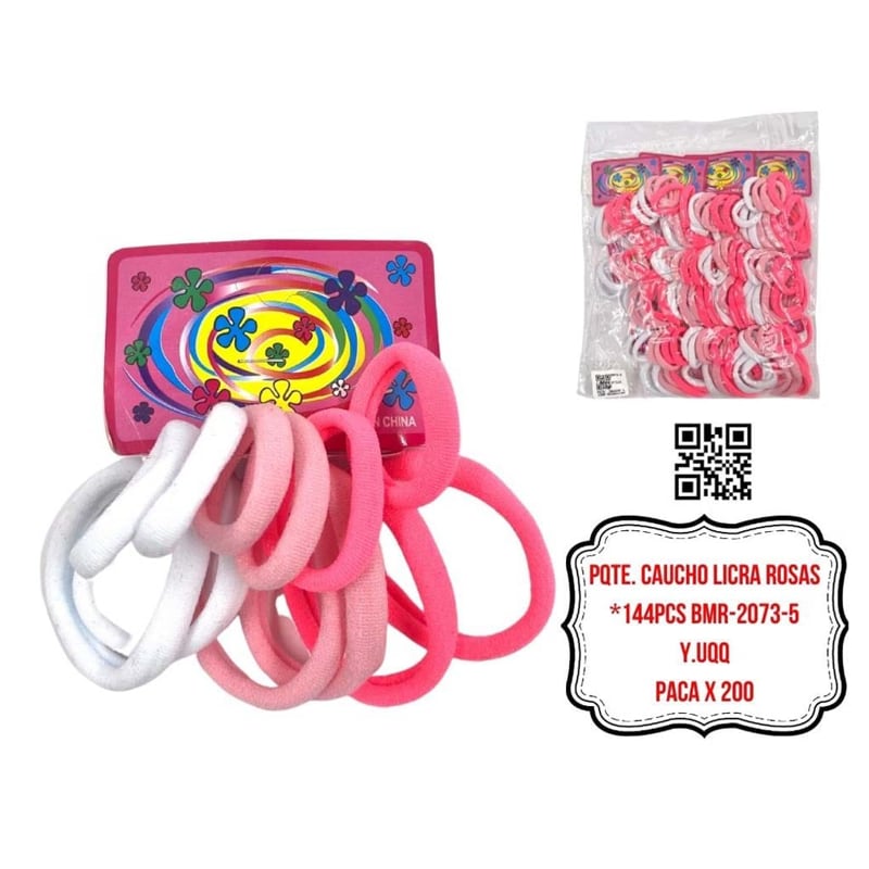PQTE. CAUCHO LICRA ROSAS*144PCS BMR-2073-5
