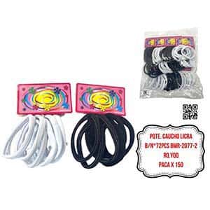PQTE. CAUCHO LICRA B/N*72PCS BMR-2077-2