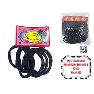 PQTE. CAUCHO LICRA NEGRO*72PCS BMR-2077-5