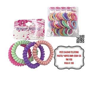 PQTE CAUCHO TELEFONO PASTEL*48PCS BMR-2084-2A