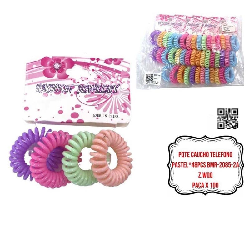 PQTE CAUCHO TELEFONO PASTEL*48PCS BMR-2085-2A