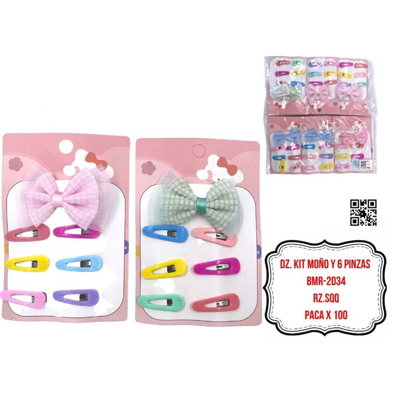 DZ. KIT MOÑO Y 6 PINZAS BMR-2034