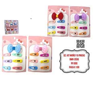 DZ. KIT MOÑO Y 6 PINZAS BMR-2036